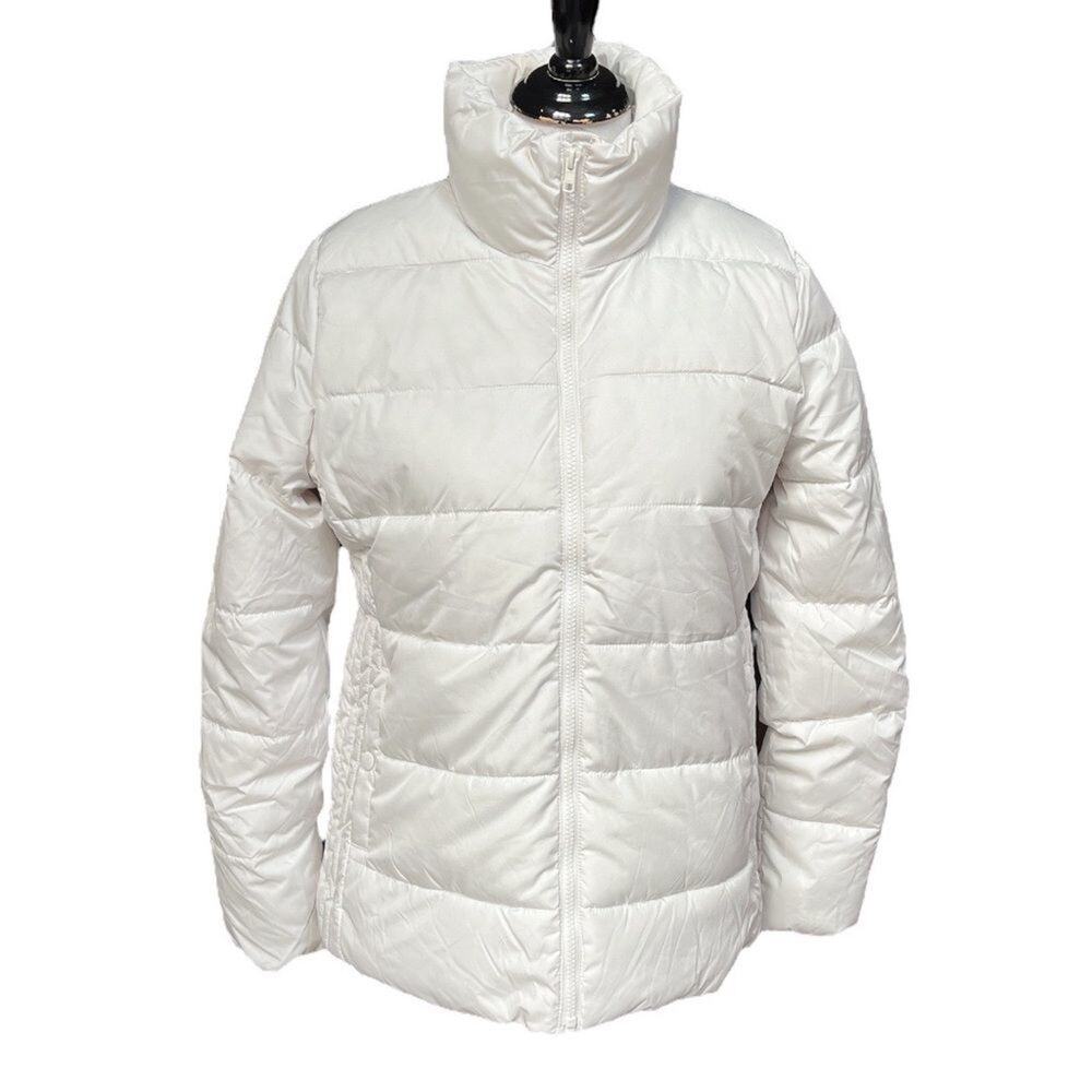 Old Navy Puffer Jacket Winters Day White Size Medium